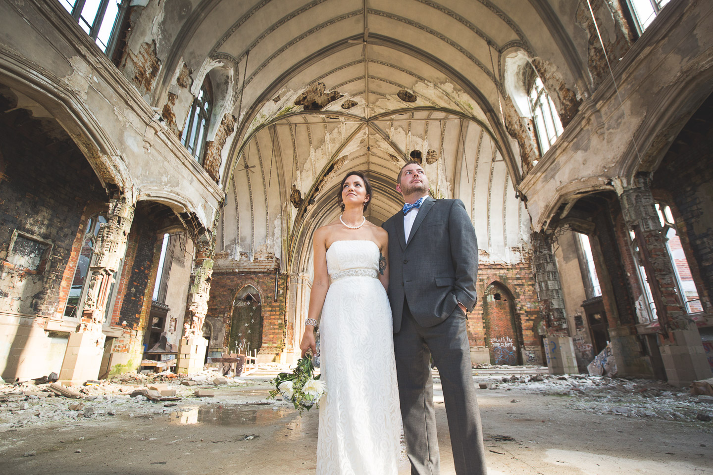Detroit-Michigan-Wedding-Photographer-Photography-Abandoned-Church-Bride-Groom