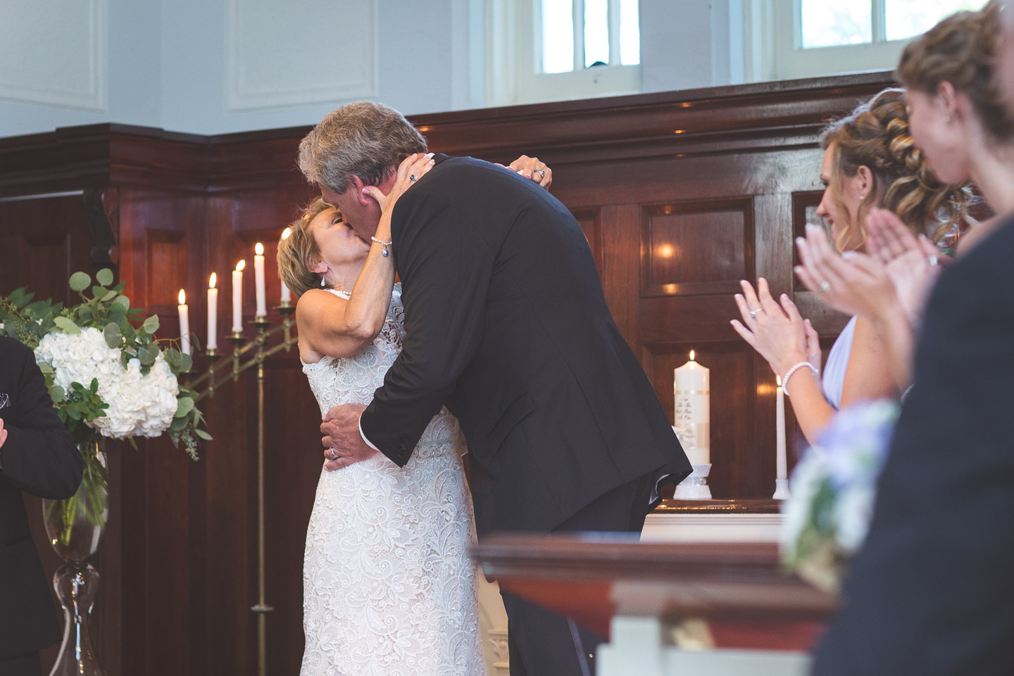 Weddings-Dearborn-Ceremony-Michigan-Greenfield-Village-Martha-Mary-Chapel-Bride-Groom-First-Kiss