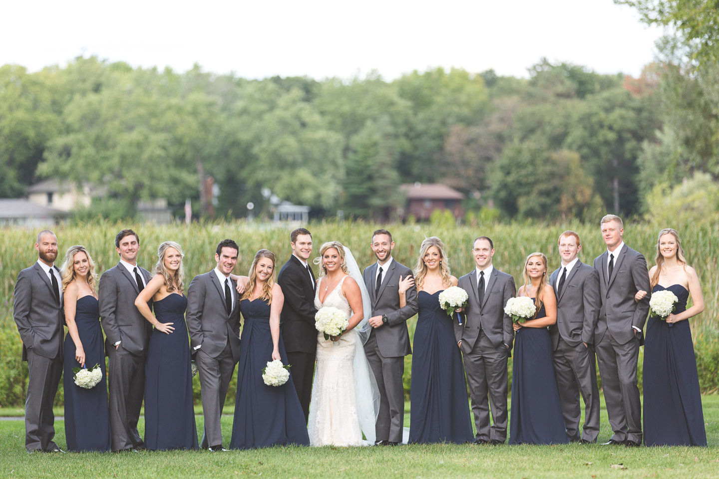 West-Bloomfield-Wedding-Michigan-Bay-Pointe-Golf-Club-Outdoor-Bridal-Party-Portrait